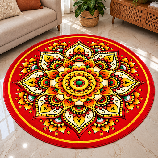 7D carpet design flower Rangoli pattern